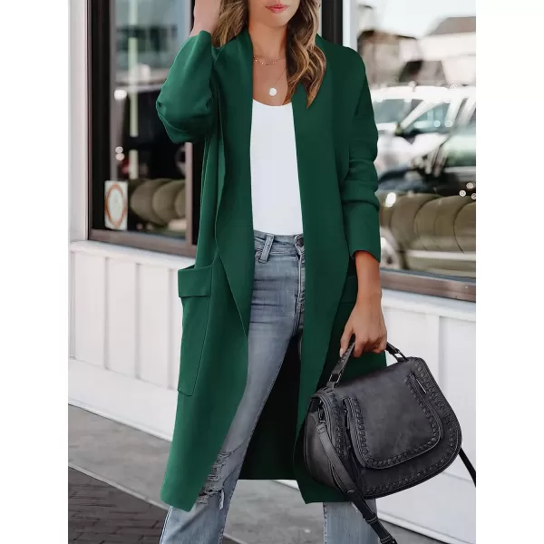 imageANRABESS Womens Casual Long Sleeve Draped Open Front Knit Pockets Long Cardigan Jackets SweaterOpal Green
