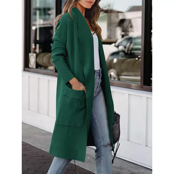 imageANRABESS Womens Casual Long Sleeve Draped Open Front Knit Pockets Long Cardigan Jackets SweaterOpal Green