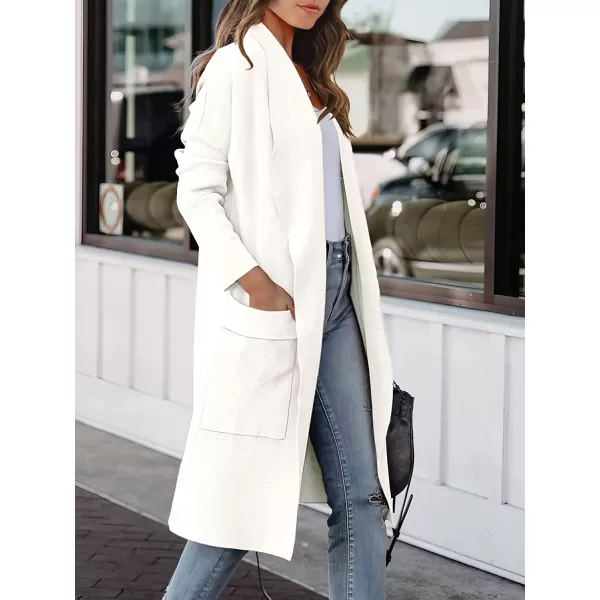 imageANRABESS Womens Casual Long Sleeve Draped Open Front Knit Pockets Long Cardigan Jackets SweaterWhite