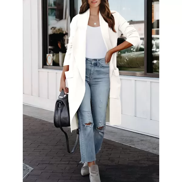 imageANRABESS Womens Casual Long Sleeve Draped Open Front Knit Pockets Long Cardigan Jackets SweaterWhite