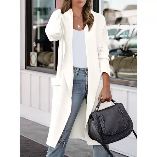 imageANRABESS Womens Casual Long Sleeve Draped Open Front Knit Pockets Long Cardigan Jackets SweaterWhite