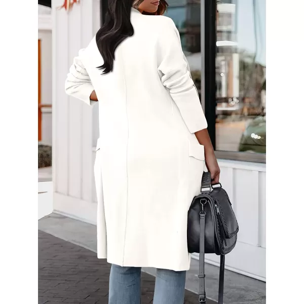 imageANRABESS Womens Casual Long Sleeve Draped Open Front Knit Pockets Long Cardigan Jackets SweaterWhite