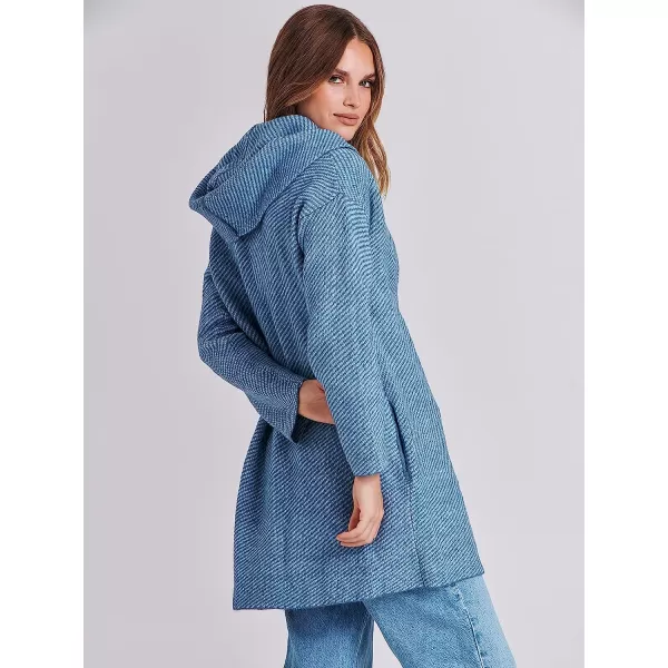 imageANRABESS Womens Casual Long Sleeve Open Front Hooded Cardigan Sweater Oversized Striped Knitted Pockets Jacket CoatsBlue