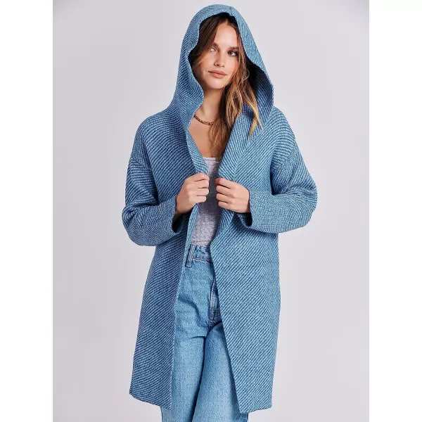 imageANRABESS Womens Casual Long Sleeve Open Front Hooded Cardigan Sweater Oversized Striped Knitted Pockets Jacket CoatsBlue