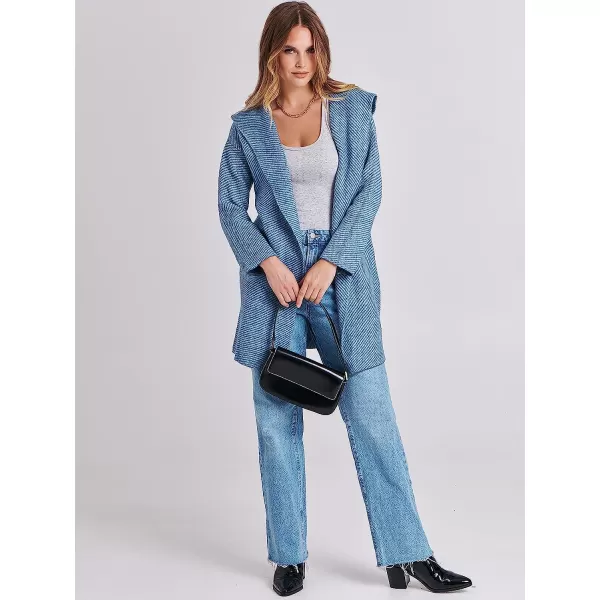 imageANRABESS Womens Casual Long Sleeve Open Front Hooded Cardigan Sweater Oversized Striped Knitted Pockets Jacket CoatsBlue