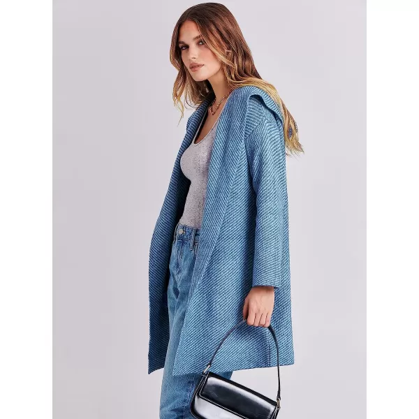 imageANRABESS Womens Casual Long Sleeve Open Front Hooded Cardigan Sweater Oversized Striped Knitted Pockets Jacket CoatsBlue