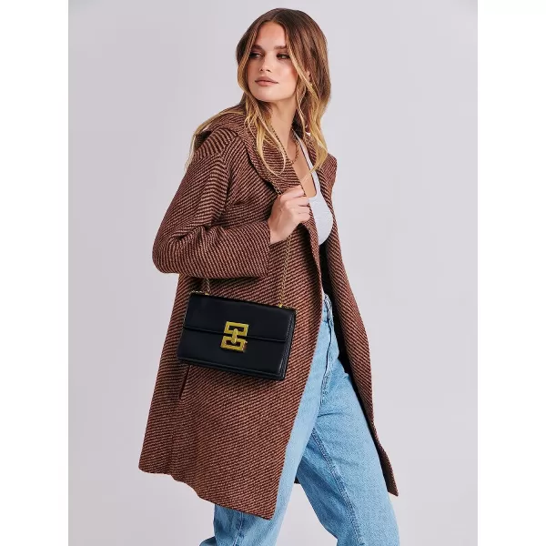 imageANRABESS Womens Casual Long Sleeve Open Front Hooded Cardigan Sweater Oversized Striped Knitted Pockets Jacket CoatsBrown