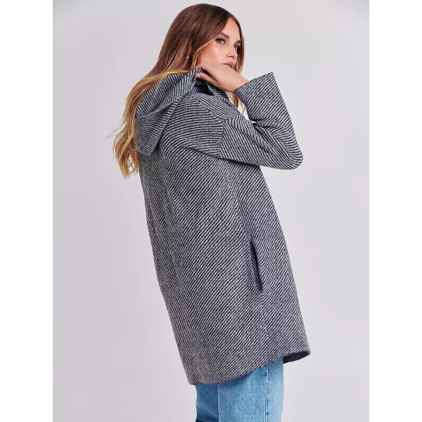imageANRABESS Womens Casual Long Sleeve Open Front Hooded Cardigan Sweater Oversized Striped Knitted Pockets Jacket CoatsGray