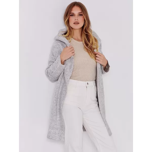 imageANRABESS Womens Casual Long Sleeve Open Front Hooded Cardigan Sweater Oversized Striped Knitted Pockets Jacket CoatsGraywhite