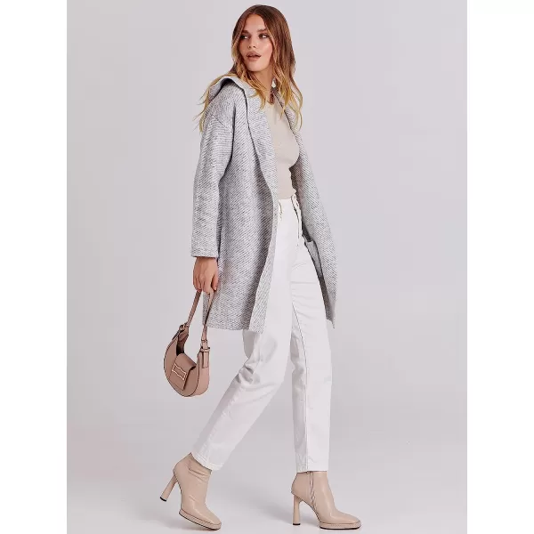 imageANRABESS Womens Casual Long Sleeve Open Front Hooded Cardigan Sweater Oversized Striped Knitted Pockets Jacket CoatsGraywhite