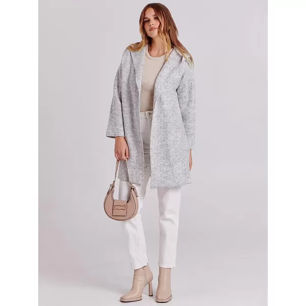imageANRABESS Womens Casual Long Sleeve Open Front Hooded Cardigan Sweater Oversized Striped Knitted Pockets Jacket CoatsGraywhite