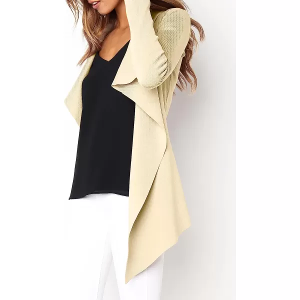 imageANRABESS Womens Casual Long Sleeve Open Front Jackets Knitted Cardigan Sweater with BeltPink Apricot