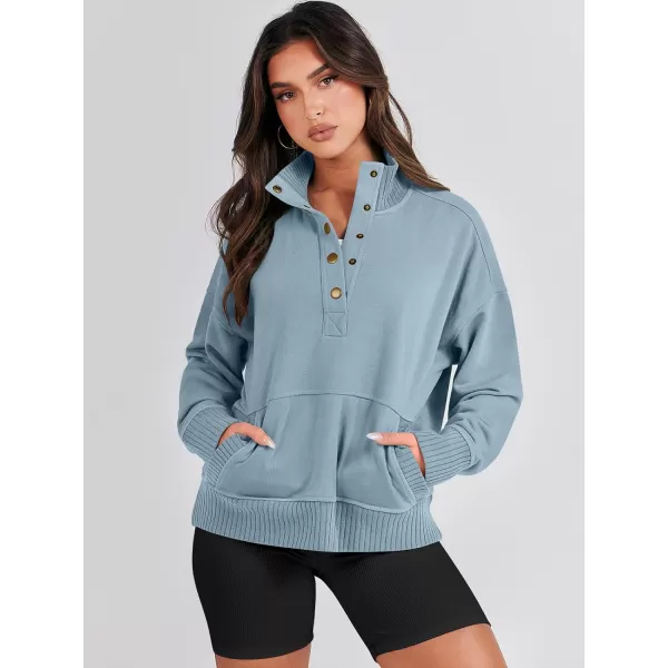 imageANRABESS Womens Casual Long Sleeve Sweatshirt Button Up V Neck Loose Henley Pullover Tops with PocketsDeep Blue