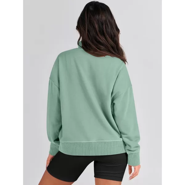 imageANRABESS Womens Casual Long Sleeve Sweatshirt Button Up V Neck Loose Henley Pullover Tops with PocketsPea Green
