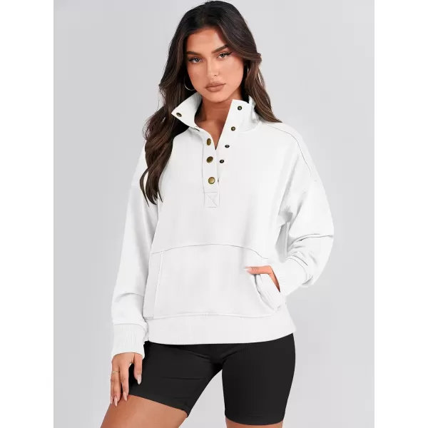 imageANRABESS Womens Casual Long Sleeve Sweatshirt Button Up V Neck Loose Henley Pullover Tops with PocketsWhite