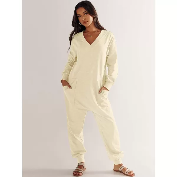 imageANRABESS Womens Casual Loose Jumpsuits Long Sleeve V Neck Oversized Rompers Baggy Overalls Lounge Pajamas Onesie JumperBeige