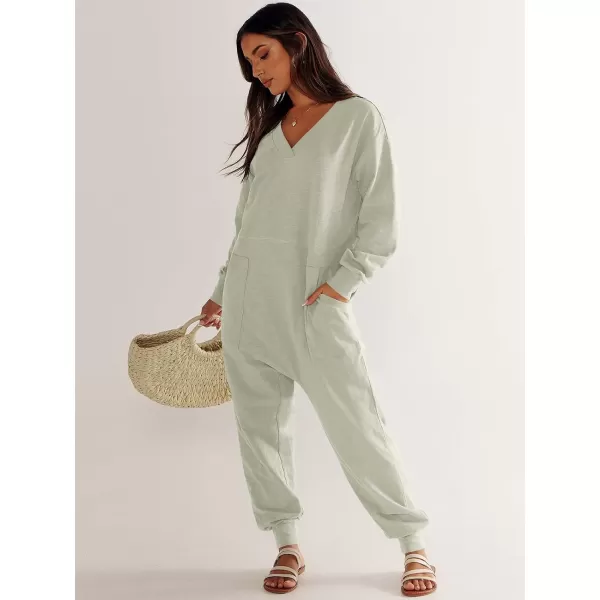 imageANRABESS Womens Casual Loose Jumpsuits Long Sleeve V Neck Oversized Rompers Baggy Overalls Lounge Pajamas Onesie JumperCyan
