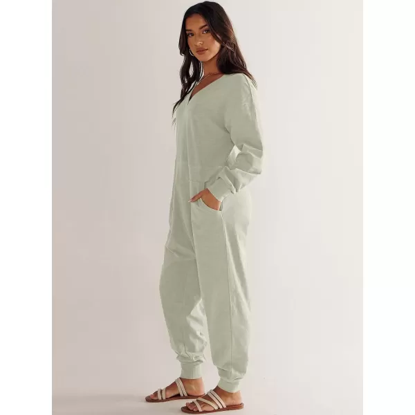 imageANRABESS Womens Casual Loose Jumpsuits Long Sleeve V Neck Oversized Rompers Baggy Overalls Lounge Pajamas Onesie JumperCyan