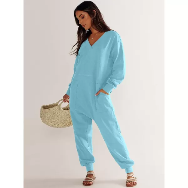 imageANRABESS Womens Casual Loose Jumpsuits Long Sleeve V Neck Oversized Rompers Baggy Overalls Lounge Pajamas Onesie JumperLake