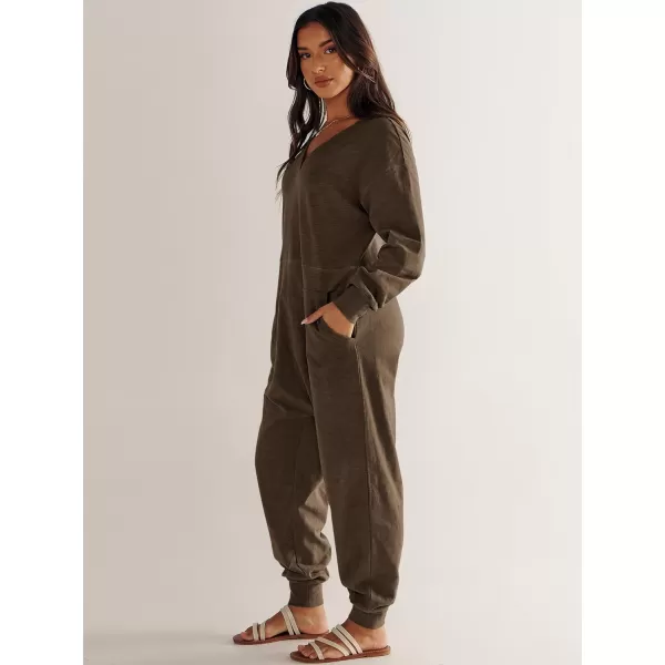 imageANRABESS Womens Casual Loose Jumpsuits Long Sleeve V Neck Rompers Baggy Overalls Lounge Pajamas Onesie Jumpers with PocketBrown