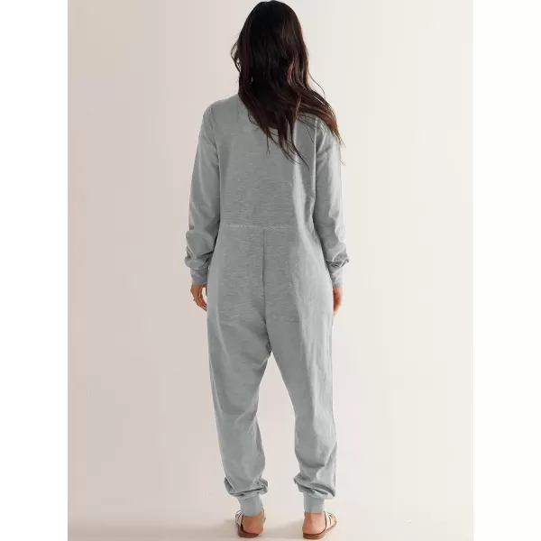 imageANRABESS Womens Casual Loose Jumpsuits Long Sleeve V Neck Rompers Baggy Overalls Lounge Pajamas Onesie Jumpers with PocketGrey