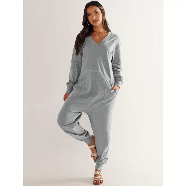 imageANRABESS Womens Casual Loose Jumpsuits Long Sleeve V Neck Rompers Baggy Overalls Lounge Pajamas Onesie Jumpers with PocketGrey