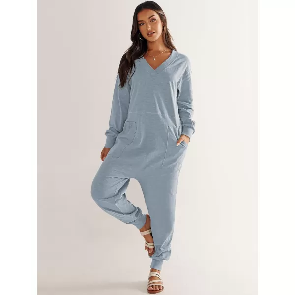 imageANRABESS Womens Casual Loose Jumpsuits Long Sleeve V Neck Rompers Baggy Overalls Lounge Pajamas Onesie Jumpers with PocketSky