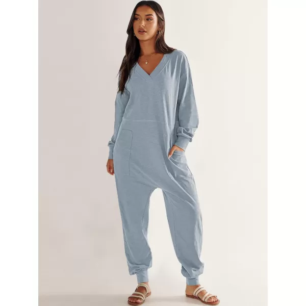 imageANRABESS Womens Casual Loose Jumpsuits Long Sleeve V Neck Rompers Baggy Overalls Lounge Pajamas Onesie Jumpers with PocketSky