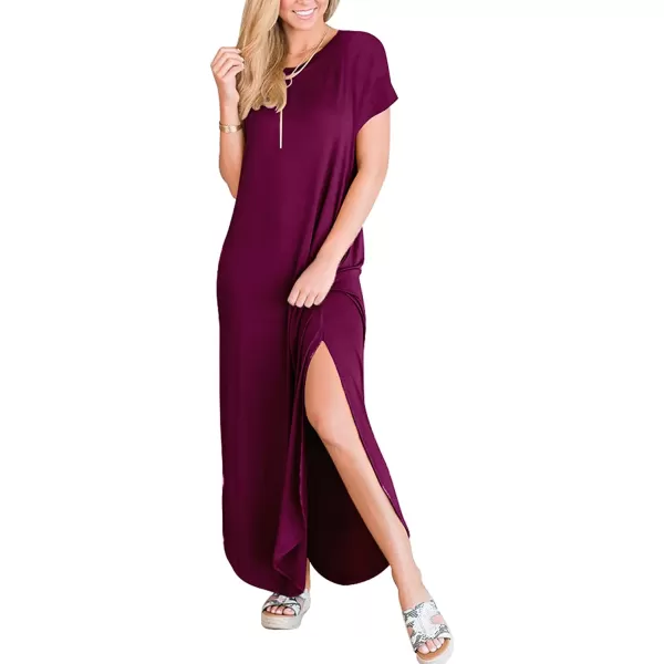 imageANRABESS Womens Casual Loose Short Sleeve Long Dress Split Maxi Summer Beach Dress with Pockets03 Purple