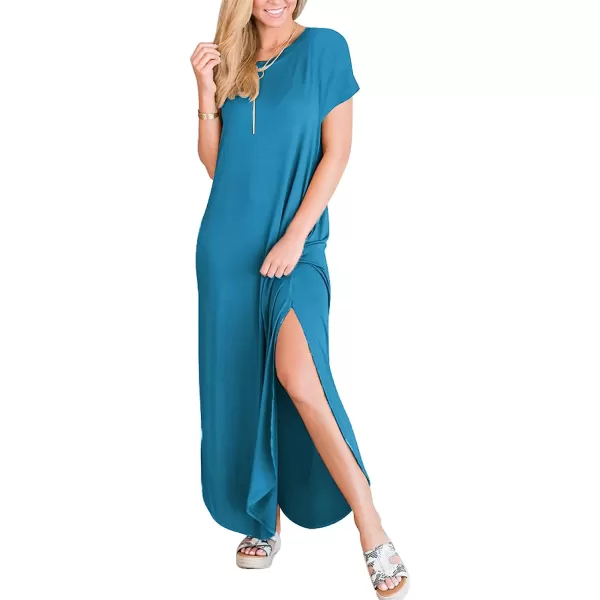 imageANRABESS Womens Casual Loose Short Sleeve Long Dress Split Maxi Summer Beach Dress with Pockets03 Sky