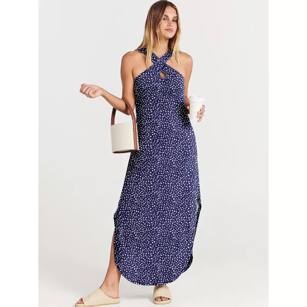 imageANRABESS Womens Casual Loose Sleeveless Beach Dress Criss Cross Slit Side Summer Maxi Sun DressesDot 01