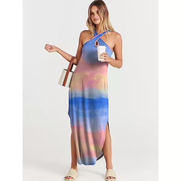 imageANRABESS Womens Casual Loose Sleeveless Beach Dress Criss Cross Slit Side Summer Maxi Sun DressesFloral 01