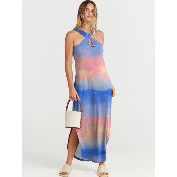 imageANRABESS Womens Casual Loose Sleeveless Beach Dress Criss Cross Slit Side Summer Maxi Sun DressesFloral 01