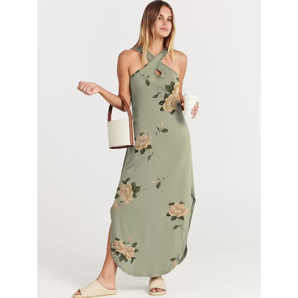 imageANRABESS Womens Casual Loose Sleeveless Beach Dress Criss Cross Slit Side Summer Maxi Sun DressesFloral 02