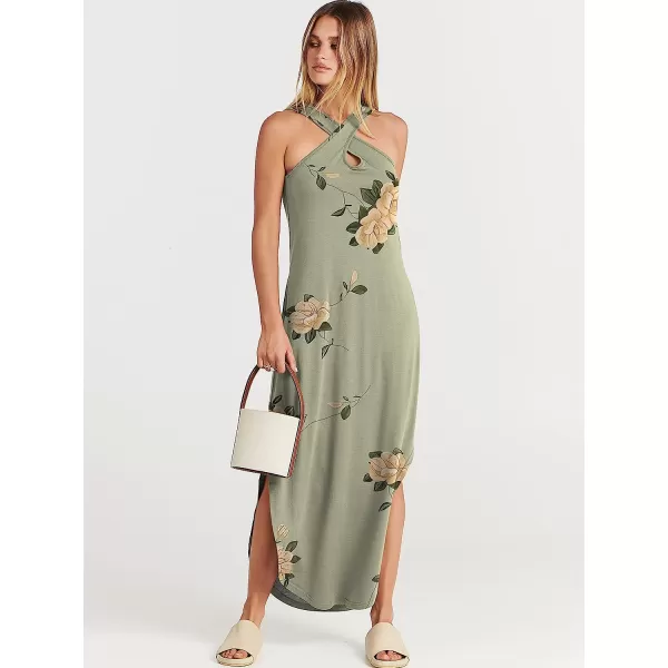 imageANRABESS Womens Casual Loose Sleeveless Beach Dress Criss Cross Slit Side Summer Maxi Sun DressesFloral 02