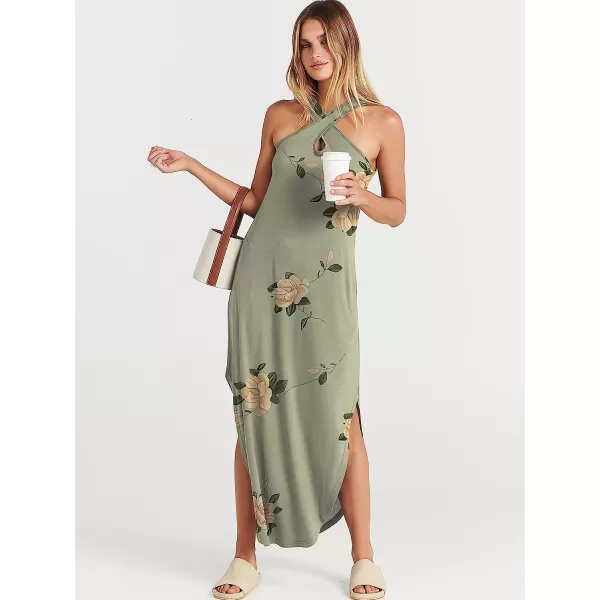 imageANRABESS Womens Casual Loose Sleeveless Beach Dress Criss Cross Slit Side Summer Maxi Sun DressesFloral 02