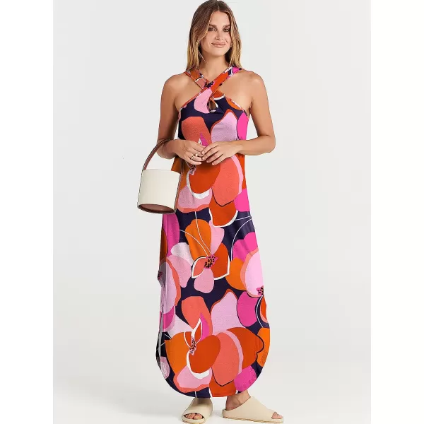 imageANRABESS Womens Casual Loose Sleeveless Beach Dress Criss Cross Slit Side Summer Maxi Sun DressesFloral 03