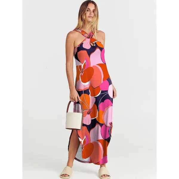 imageANRABESS Womens Casual Loose Sleeveless Beach Dress Criss Cross Slit Side Summer Maxi Sun DressesFloral 03