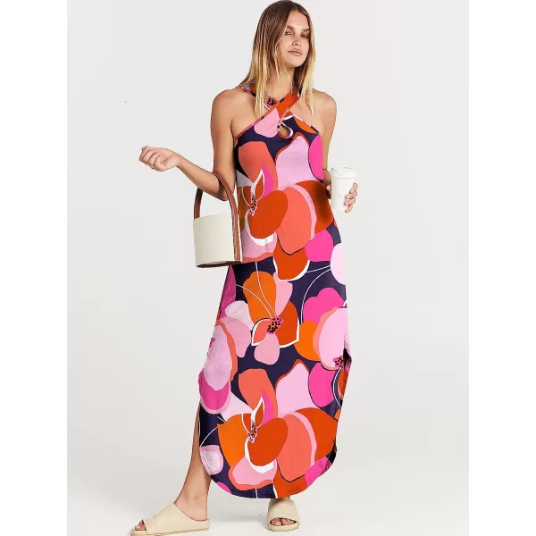 imageANRABESS Womens Casual Loose Sleeveless Beach Dress Criss Cross Slit Side Summer Maxi Sun DressesFloral 03