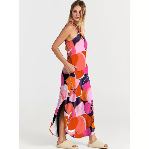 imageANRABESS Womens Casual Loose Sleeveless Beach Dress Criss Cross Slit Side Summer Maxi Sun DressesFloral 03
