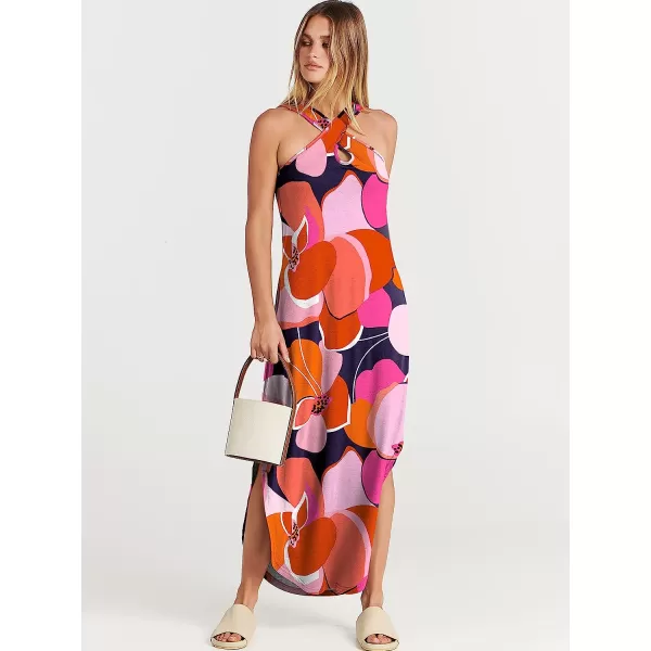 imageANRABESS Womens Casual Loose Sleeveless Beach Dress Criss Cross Slit Side Summer Maxi Sun DressesFloral 03