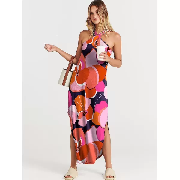 imageANRABESS Womens Casual Loose Sleeveless Beach Dress Criss Cross Slit Side Summer Maxi Sun DressesFloral 03