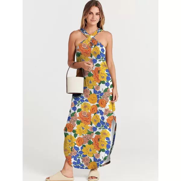imageANRABESS Womens Casual Loose Sleeveless Beach Dress Criss Cross Slit Side Summer Maxi Sun DressesFloral 04