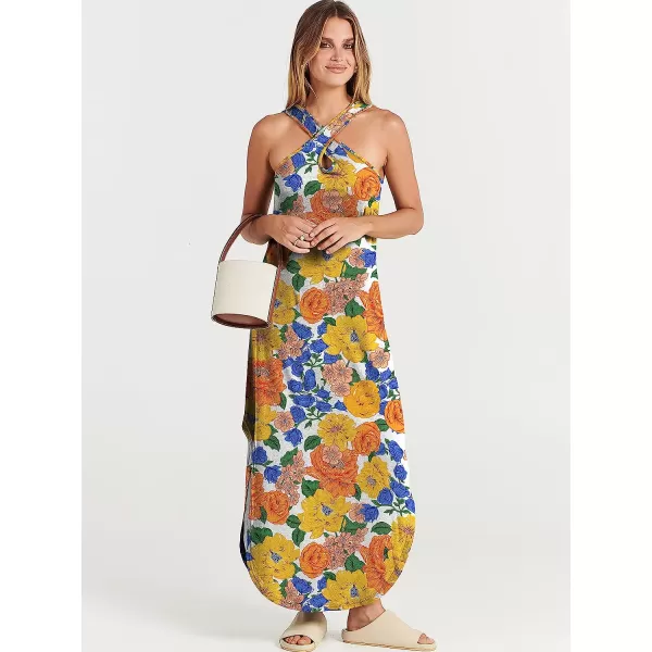 imageANRABESS Womens Casual Loose Sleeveless Beach Dress Criss Cross Slit Side Summer Maxi Sun DressesFloral 04