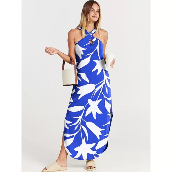 imageANRABESS Womens Casual Loose Sleeveless Beach Dress Criss Cross Slit Side Summer Maxi Sun DressesFloral 05