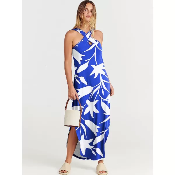 imageANRABESS Womens Casual Loose Sleeveless Beach Dress Criss Cross Slit Side Summer Maxi Sun DressesFloral 05