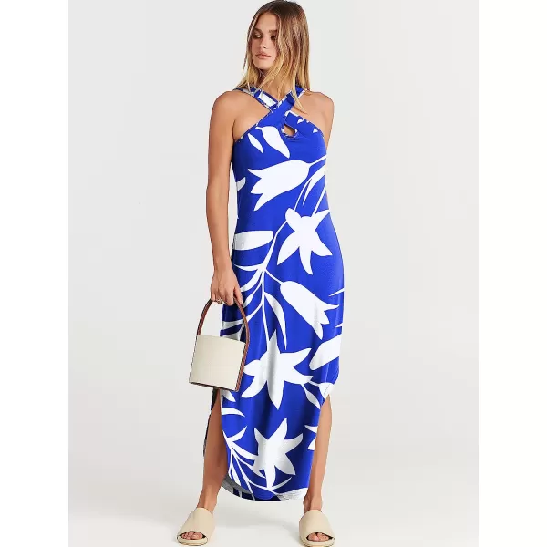 imageANRABESS Womens Casual Loose Sleeveless Beach Dress Criss Cross Slit Side Summer Maxi Sun DressesFloral 05