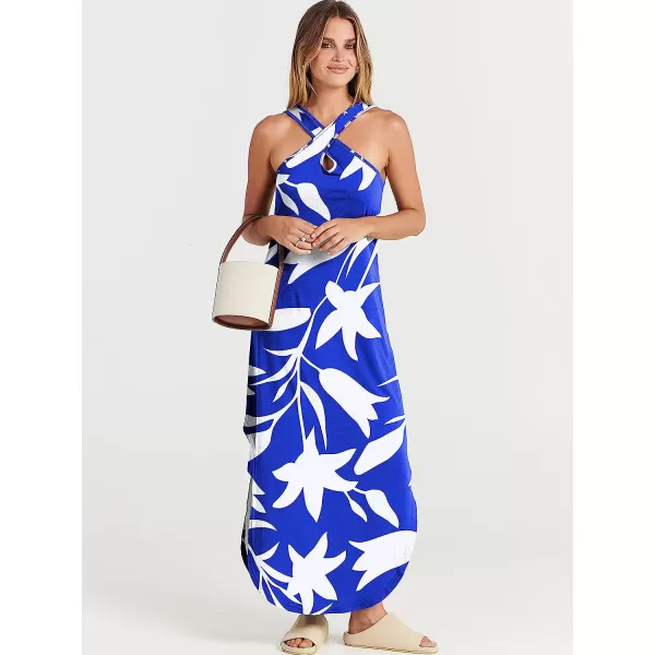 imageANRABESS Womens Casual Loose Sleeveless Beach Dress Criss Cross Slit Side Summer Maxi Sun DressesFloral 05