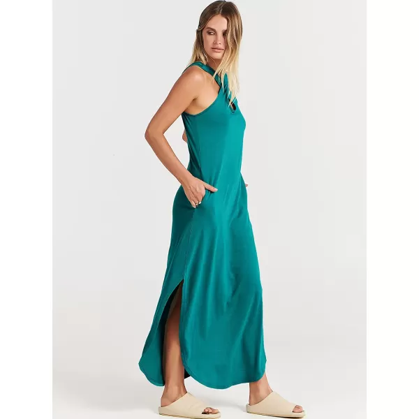 imageANRABESS Womens Casual Loose Sleeveless Beach Dress Criss Cross Slit Side Summer Maxi Sun DressesLake