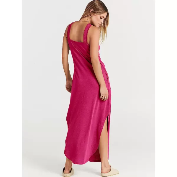 imageANRABESS Womens Casual Loose Sleeveless Beach Dress Criss Cross Slit Side Summer Maxi Sun DressesPink